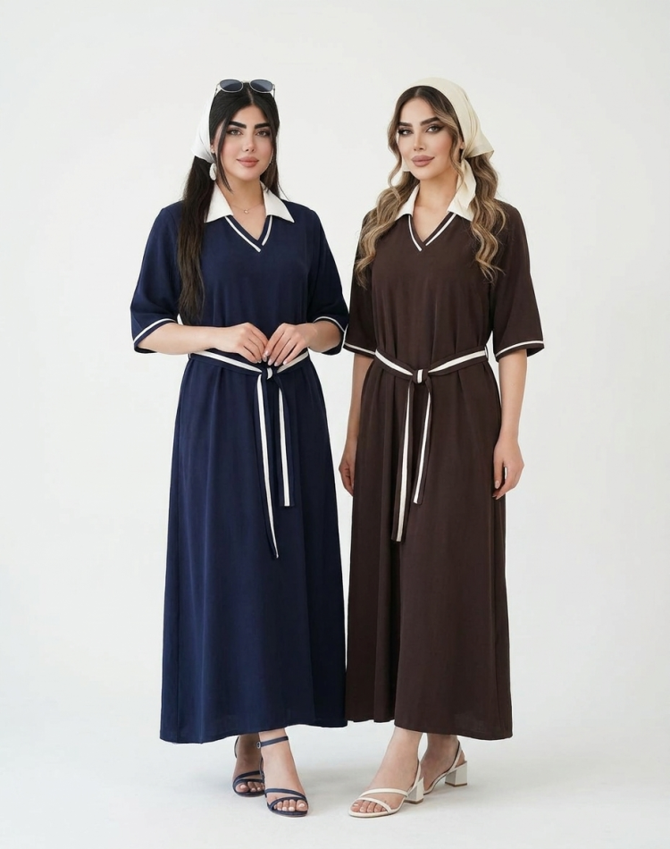 پیراهن بلند یقه سفید